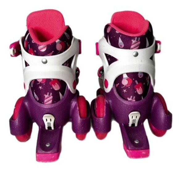 Roller Derby Girl's 4 Wheel Roller Skates Pink and Purple Adjustable Size 11-2 - Picture 5 of 7